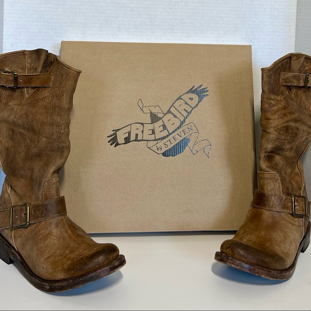 Freebird by Steven Women’s Crosby Slouch Leather Mid Calf Boot, Tan, US8